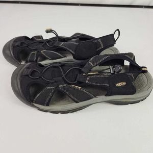 KEEN Mens Venice H2 Sport Sandals Black Bungee Cord Hook & Loop Adjustable 13